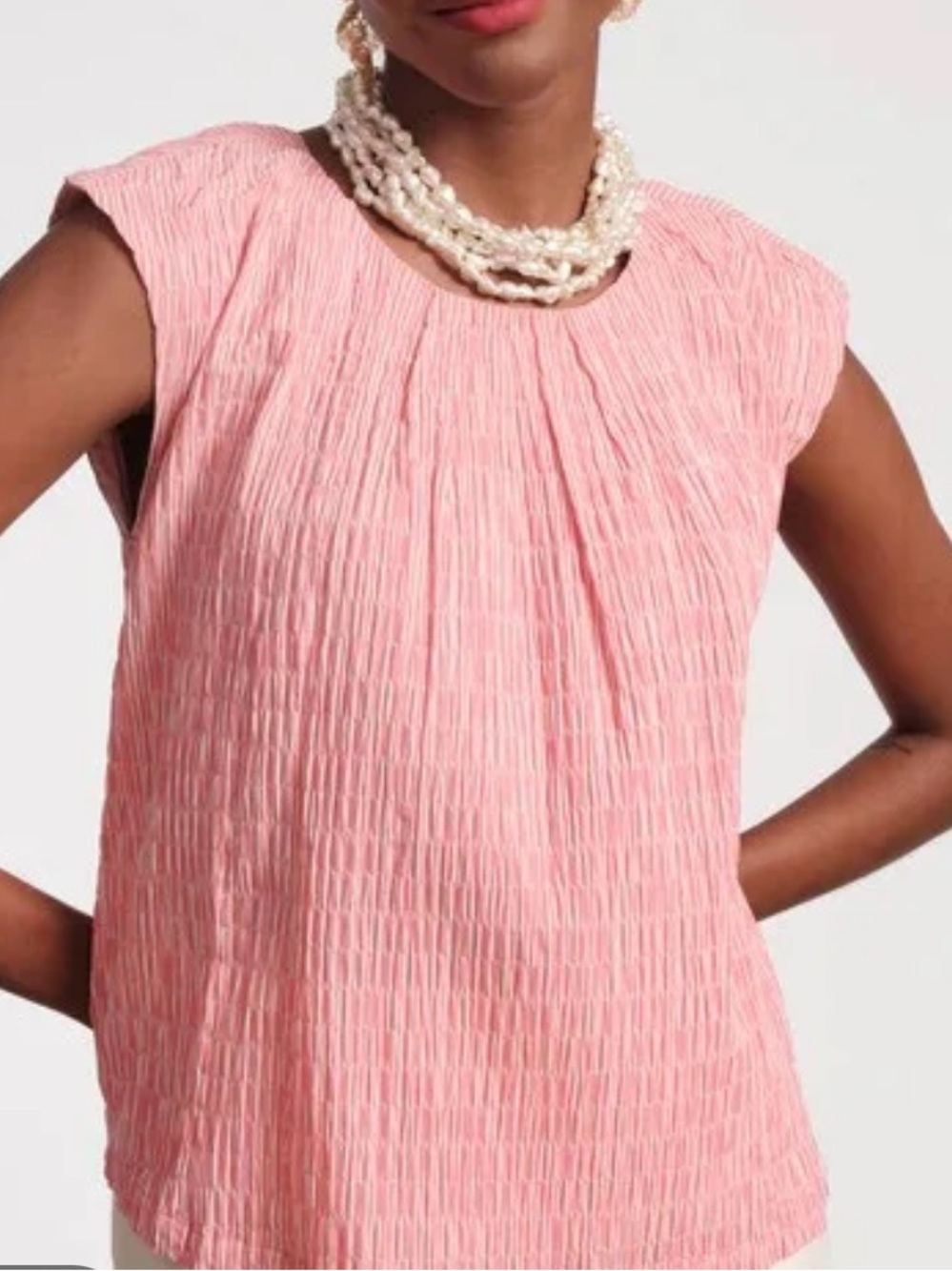 Frances Valentine Top Bailey Pink Puckered Stripe Boho Cottagecore Twee Coquette